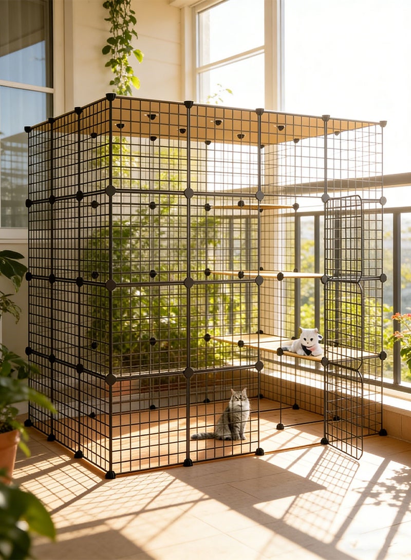 كيدل قطة قفص كبير جدا مساحة حرة المنزل قطة قفص فارغ شقة قطة منزل - Image 5